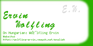 ervin wolfling business card